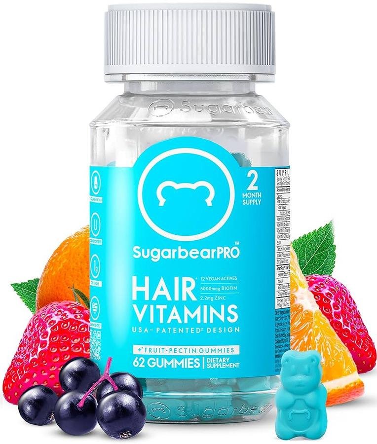 SUGARBEARPRO
HAIR VITAMINS
VEGAN GUMMIES (62
PCS)