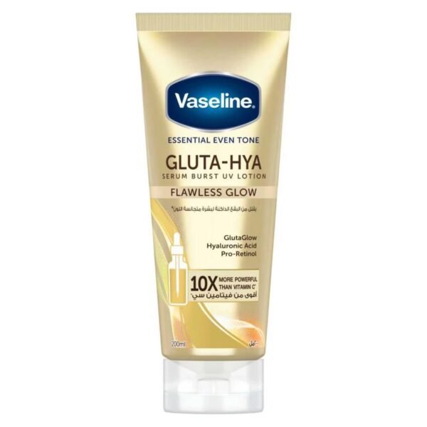 VASELINE ESSENTIAL
EVEN TONE GLUTA HYA
SERUM BURST LOTION
OVERNIGHT RADIANCE
RESTORE10X(200ml)