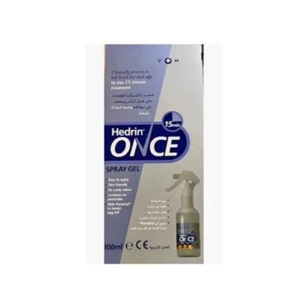 Hedrin Once Spray Gel, Kills Head Lice and Eggs in 15 minutes