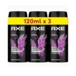 Axe Men Deodorant Body Spray 48 hours of fragrance 120ml x 3