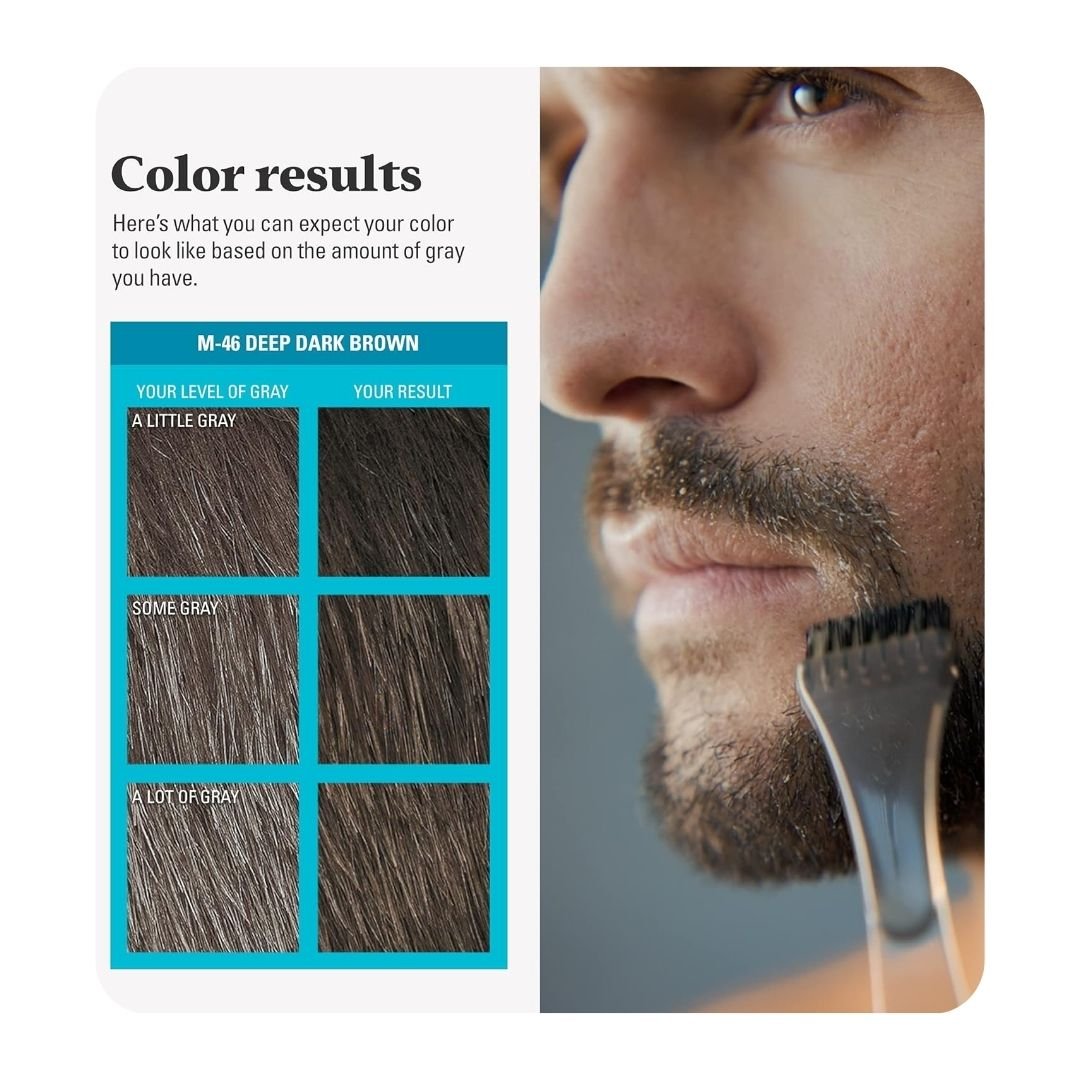 Just For Men Mustache & Beard Brush-In Color Gel, Deep Dark Brown - Image 2