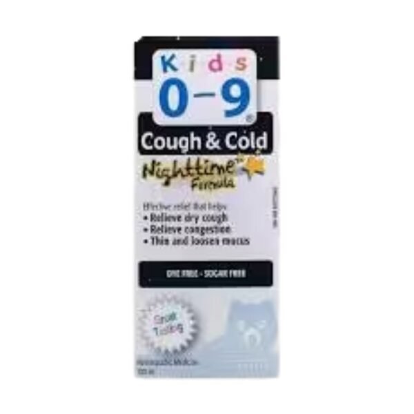 Kids 0-9 cough and cold night sugar free syrup 100m