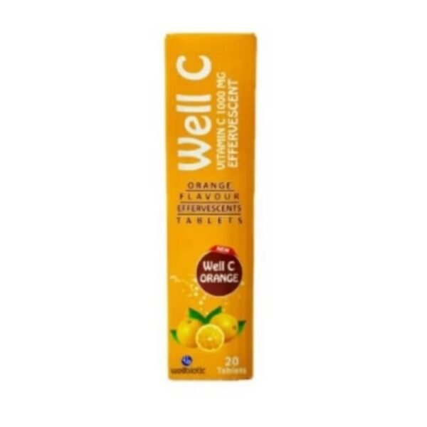 Well C 1000 mg Orange Effervescent Tablets 20’s