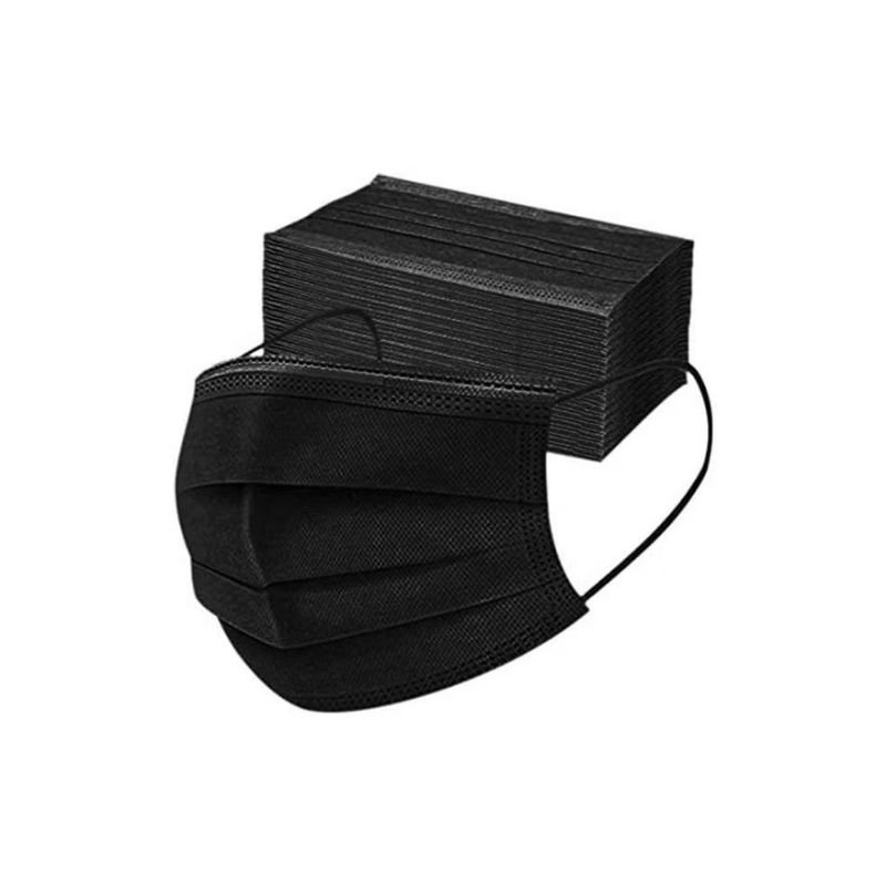 50-Piece Disposable Black Face Mask - Image 2