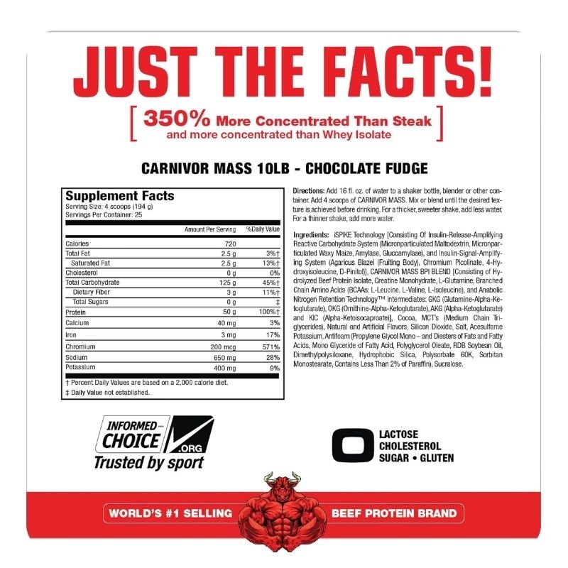 Musclemeds Carnivor Mass Chocolate Fudge, 10.4 Lbs. - Image 3